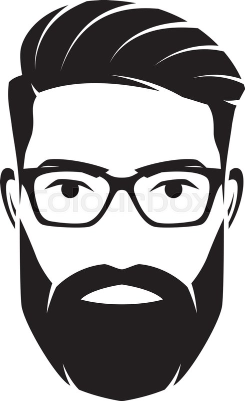 490x800 Bearded Men Face, Hipster Character Stock Vector Colourbox