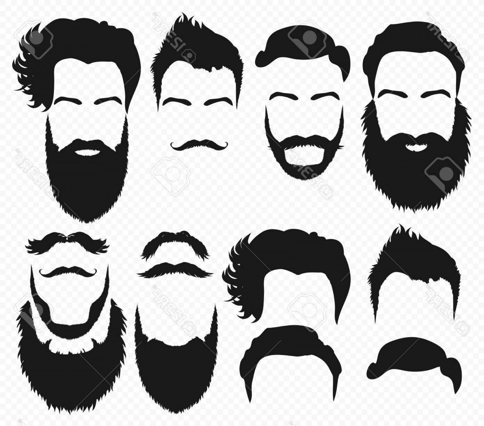 1560x1375 Mens Hair Silhouette Vector Hair And Beard Shapes Design