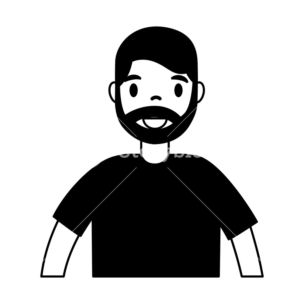 1000x1000 Beard Man Portrait On White Background Vector Illustration Royalty