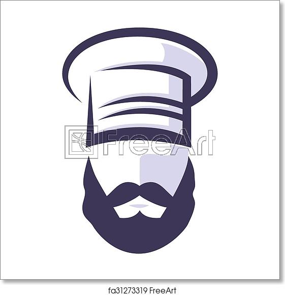 561x581 Free Art Print Of Chef With Beard Silhouette Icon Chef