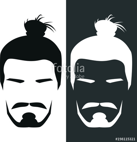 483x500 Man Beard And Hair Silhouette Vector Stock Image And Royalty