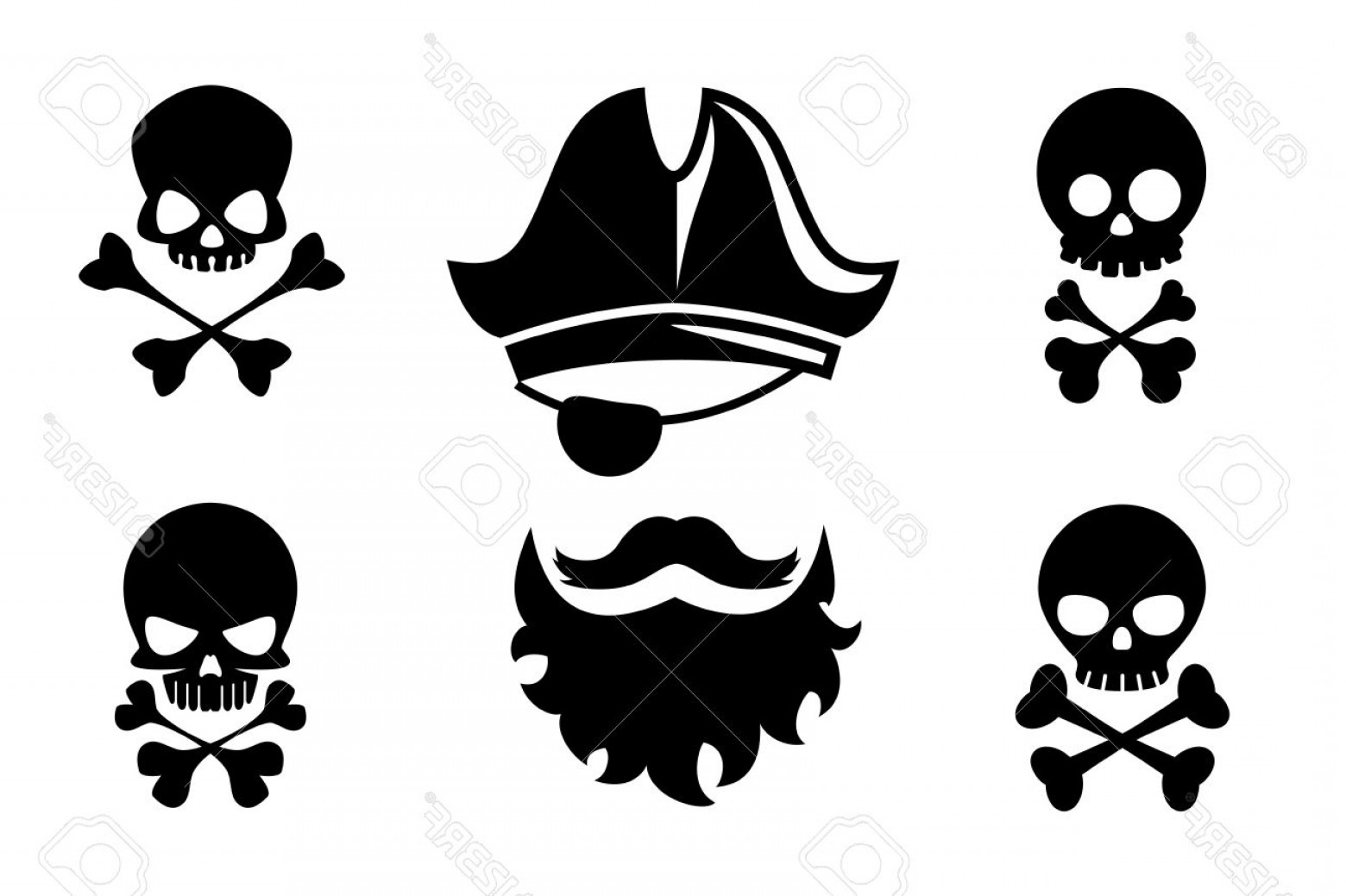 1560x1039 Photostock Vector Pirate Head Vector Icons With Skull And Crossed