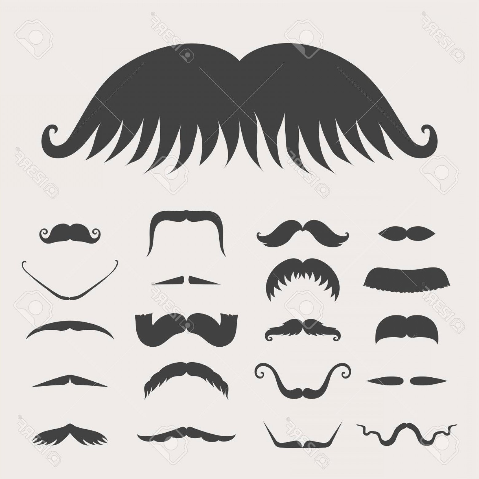 1560x1560 Photostock Vector Silhouette Vector Mustache Hair Hipster Curly