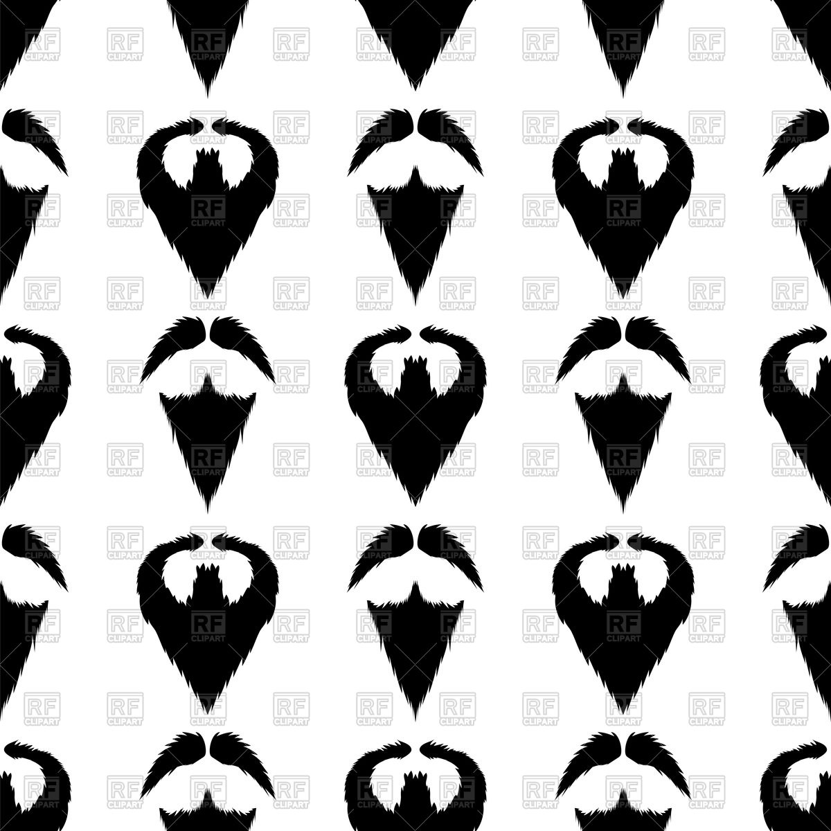 1200x1200 Beard Silhouette Seamless Pattern Vector Image Of Backgrounds