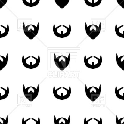 400x400 Beard Silhouette Seamless Pattern Vector Image Of Silhouettes