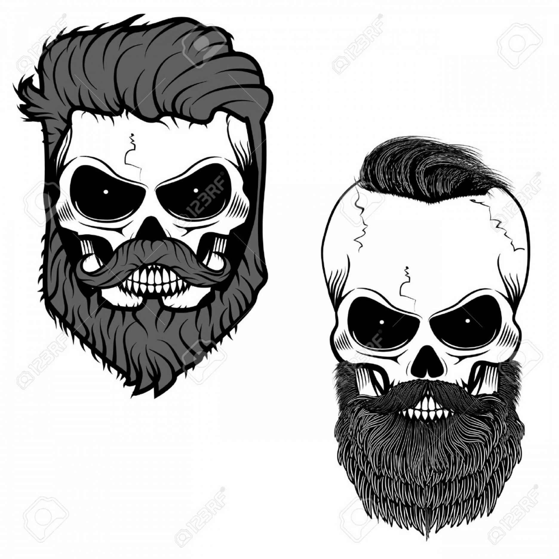 Photostock Vector Bearded Skull Sugar Skull With Beard Day 1872x1872 Photostock Vector Bearded Skull Sugar Skull With Beard Day