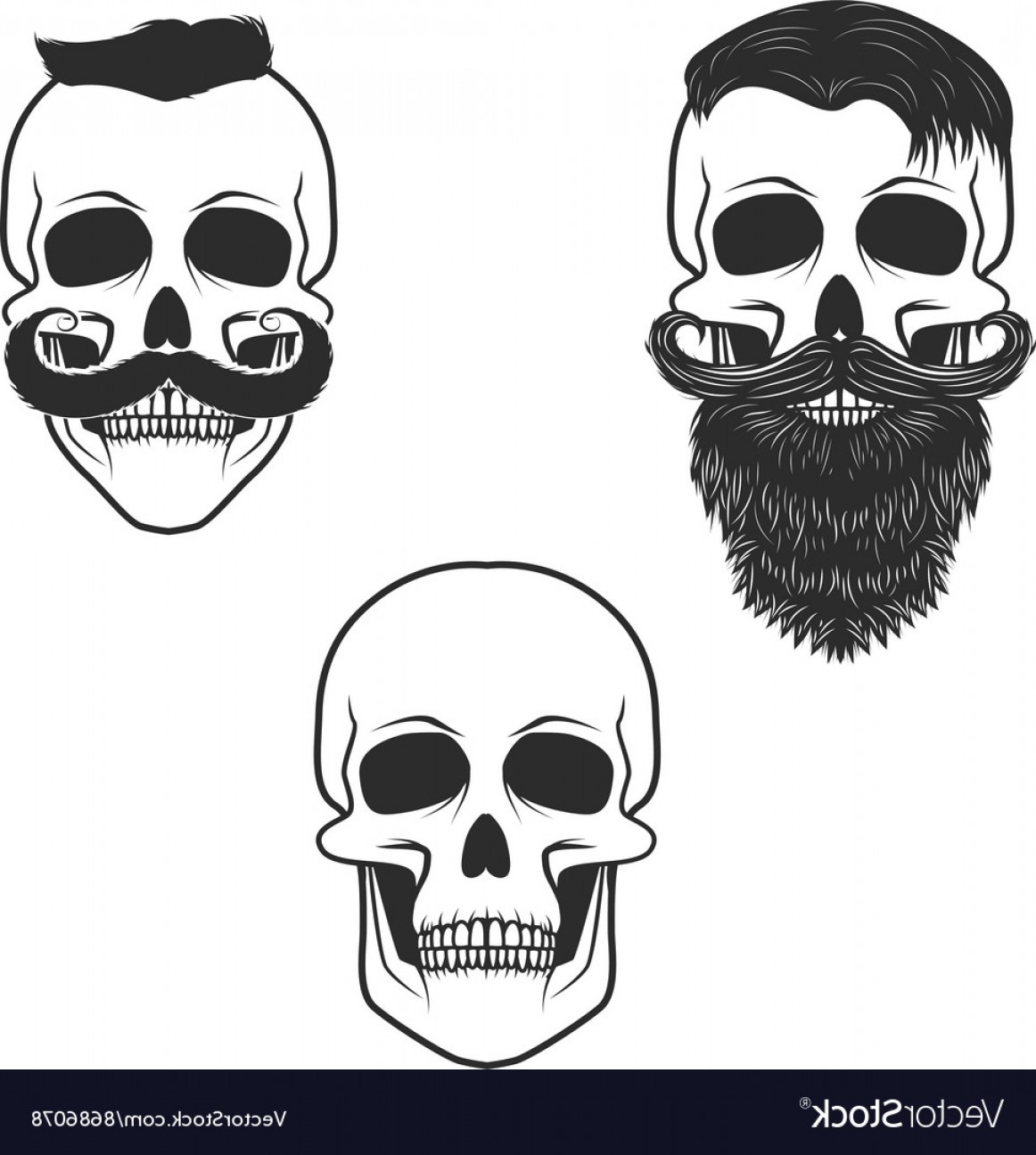Set Of Skulls With Mustache And Beard Vector Cqrecords 1162x1296 Set Of Skulls With Mustache And Beard Vector Cqrecords