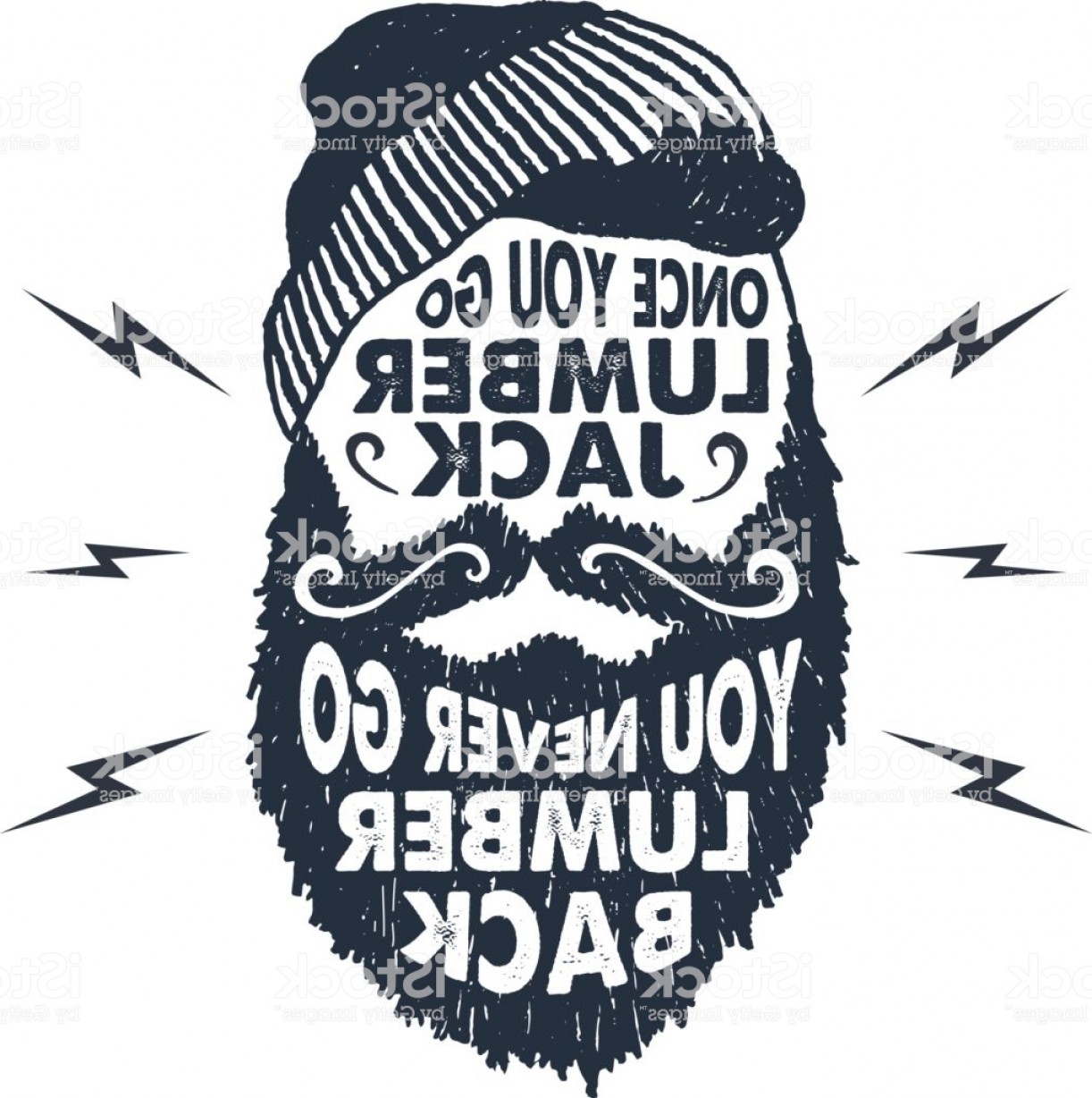 1222x1228 Hand Drawn Badge With Textured Face With Beard Vector Illustration