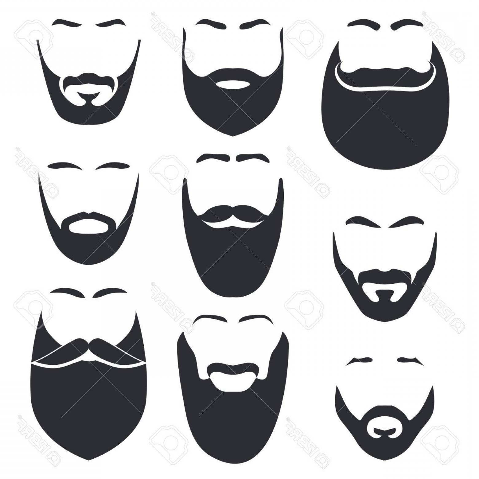 1560x1560 Photostock Vector Isolated Male Face Silhouette With Mustache