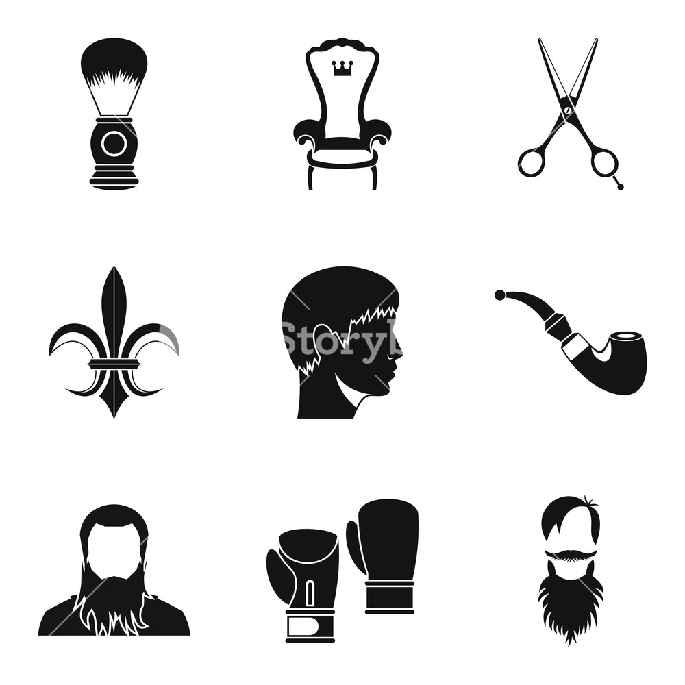 1000x1000 Beard Icons Set Simple Set Of Beard Vector Icons For Web