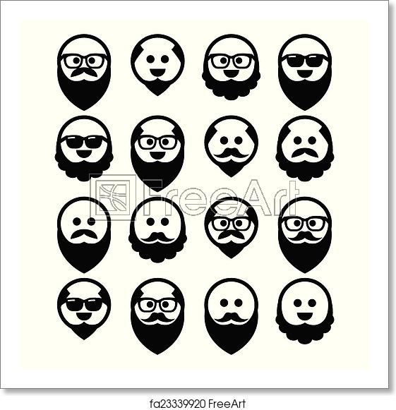 561x581 Free Art Print Of Bald Man With Beard Icons Collection Of Men