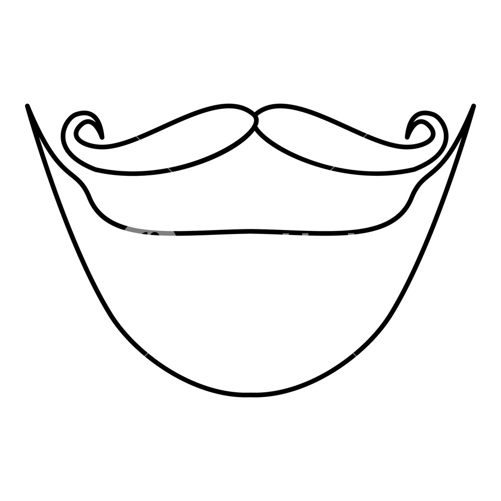1000x1000 Mustache And Beard Icon Outline Illustration Of Mustache