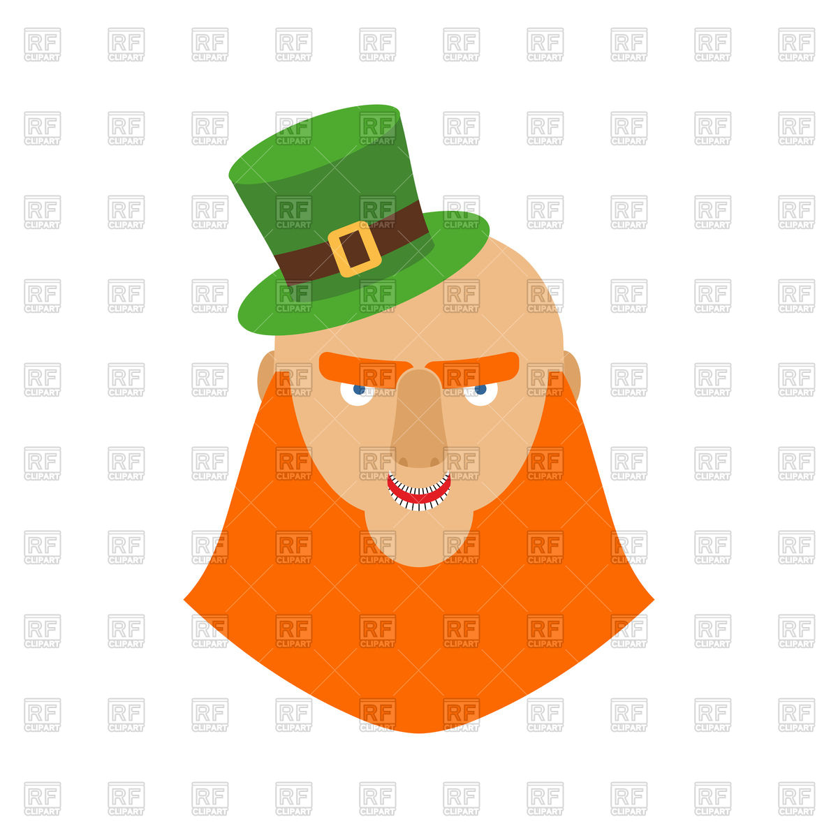 1200x1200 Leprechaun Head With Green Hat And Red Beard Vector Image