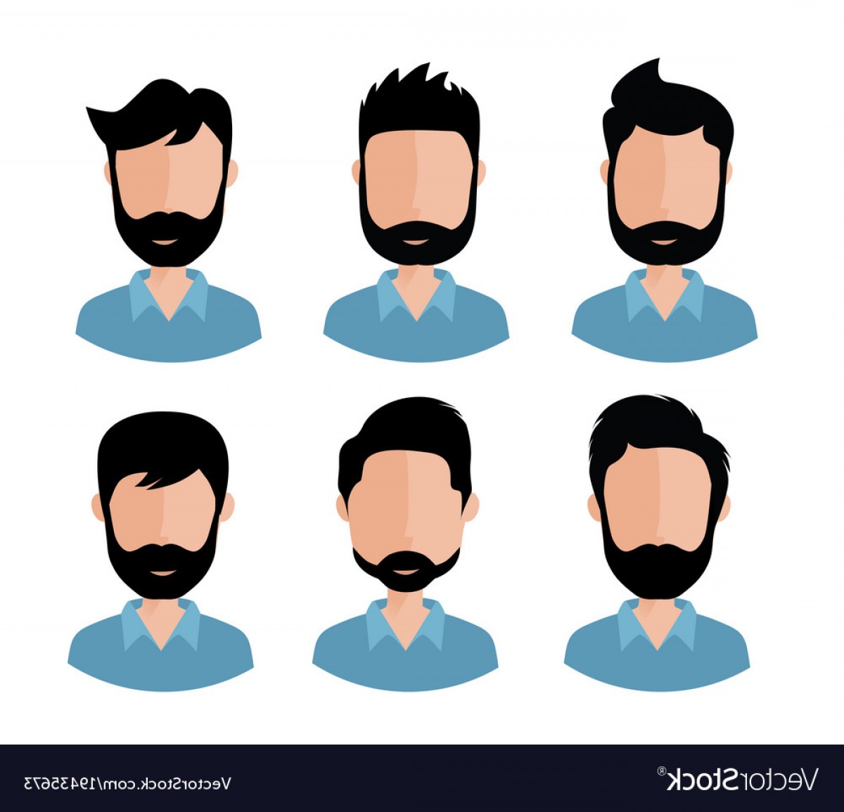 1200x1155 Man Faces With Various Hair Style And Beard Vector Catchsplace