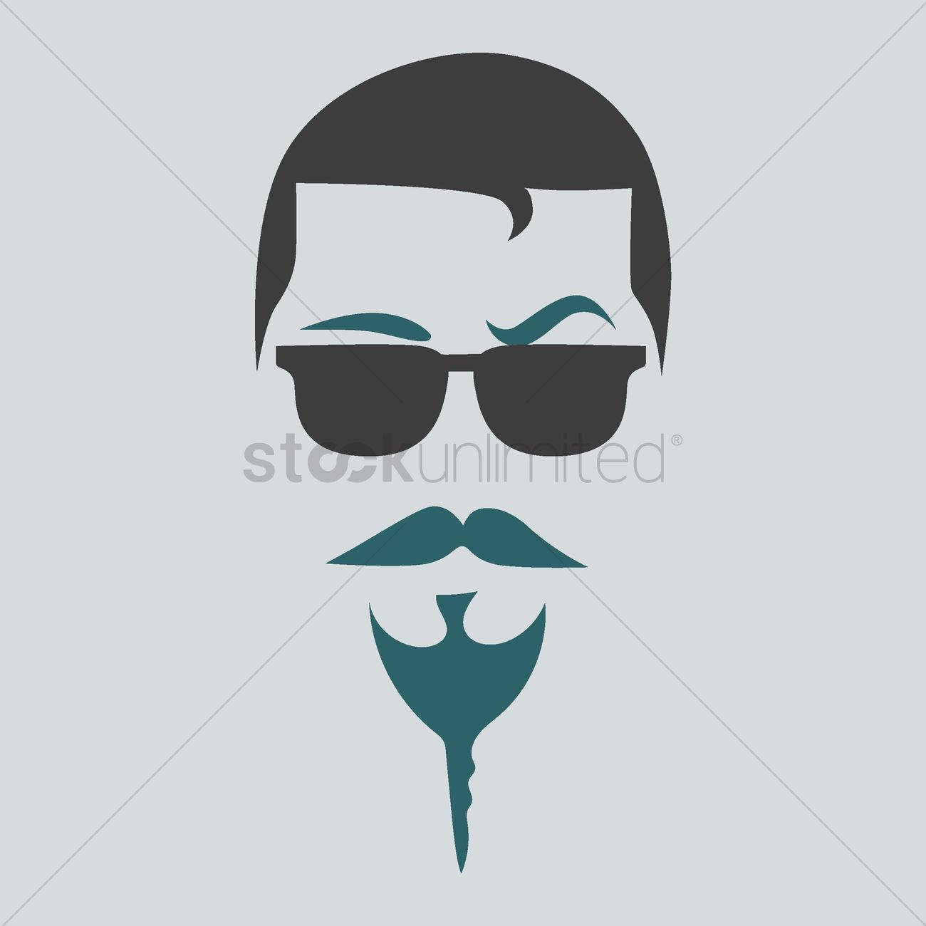 1300x1300 Man With Mustache And Beard Vector Image