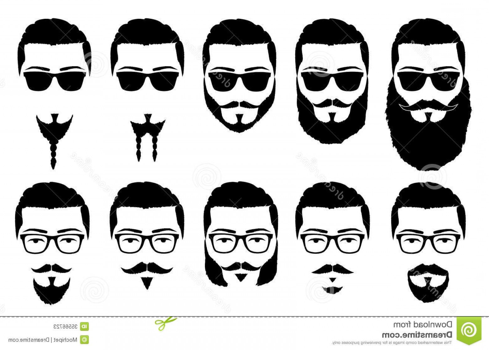 1560x1117 Stock Photos Mustaches Beards Vector Illustration Silhouette