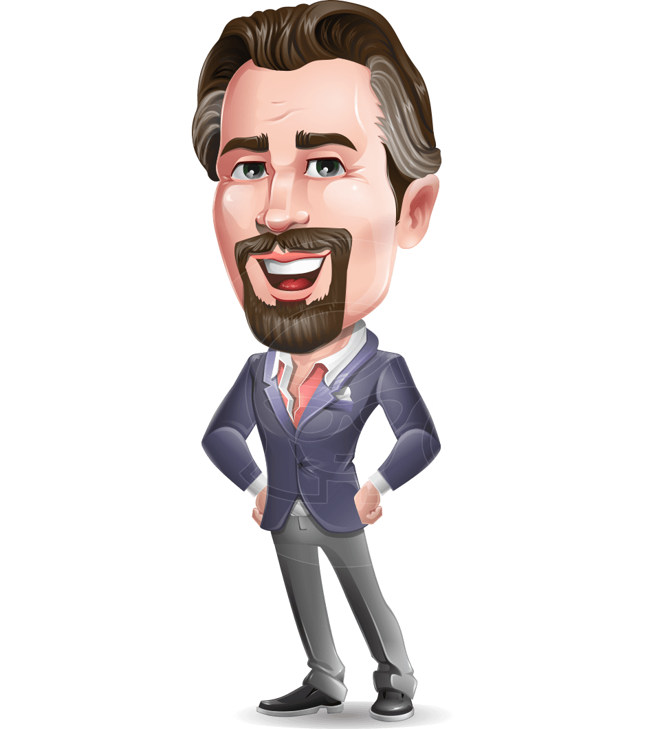 957x1060 Cartoon Businessman With Goatee Beard Vector Character Vector