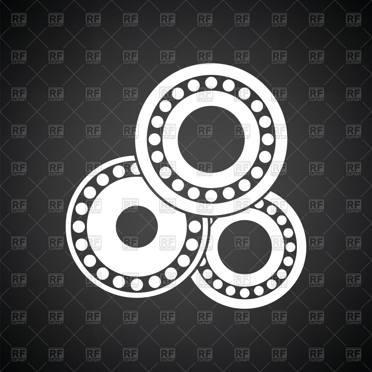 1200x1200 Bearing Icon On Black Background Vector Image Of Industrial