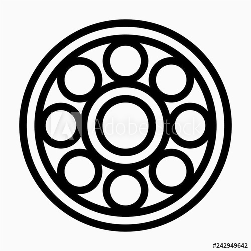 Outline Bearing Pixel Perfect Vector Icon 500x500 Outline Bearing Pixel Perfect Vector Icon