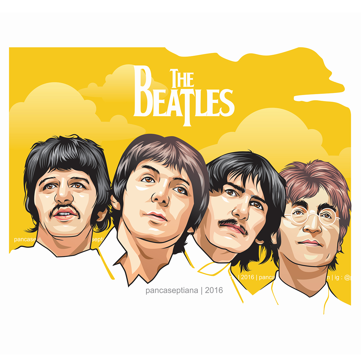 1200x1200 The Beatles Vector Potrait