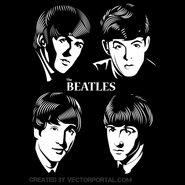 600x600 Beatles Vector Image Free Vectors Beatles Art, Vector Portrait