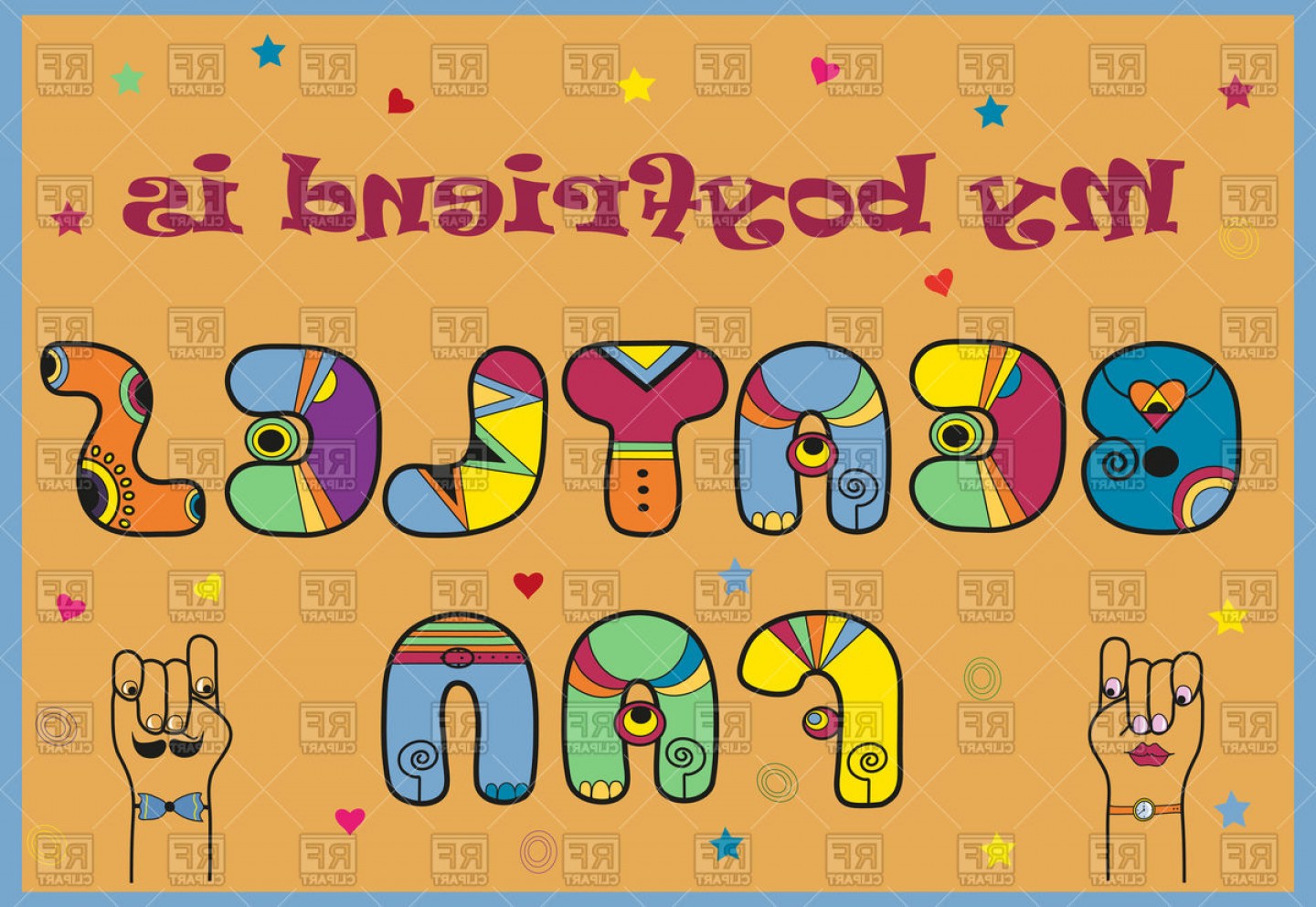 1440x992 Poster With Inscription My Boyfriend Is Beatles Fan Vector Clipart