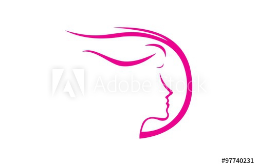 500x324 Beautiful Woman Face Vector Logo