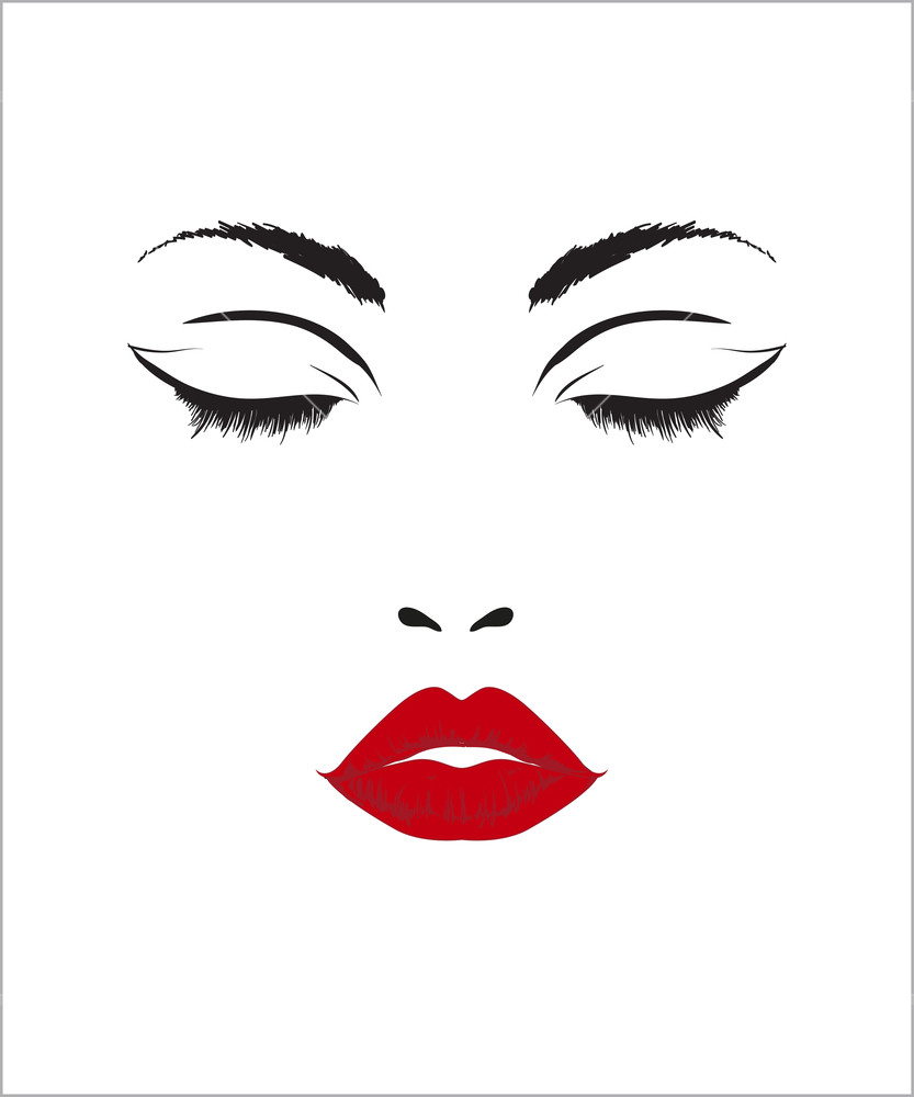 833x1000 Beauty Woman Face, Beautiful Girl Vector Portrait Royalty Free