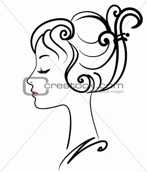 291x340 Image Beautiful Girl Face Vector Illustration