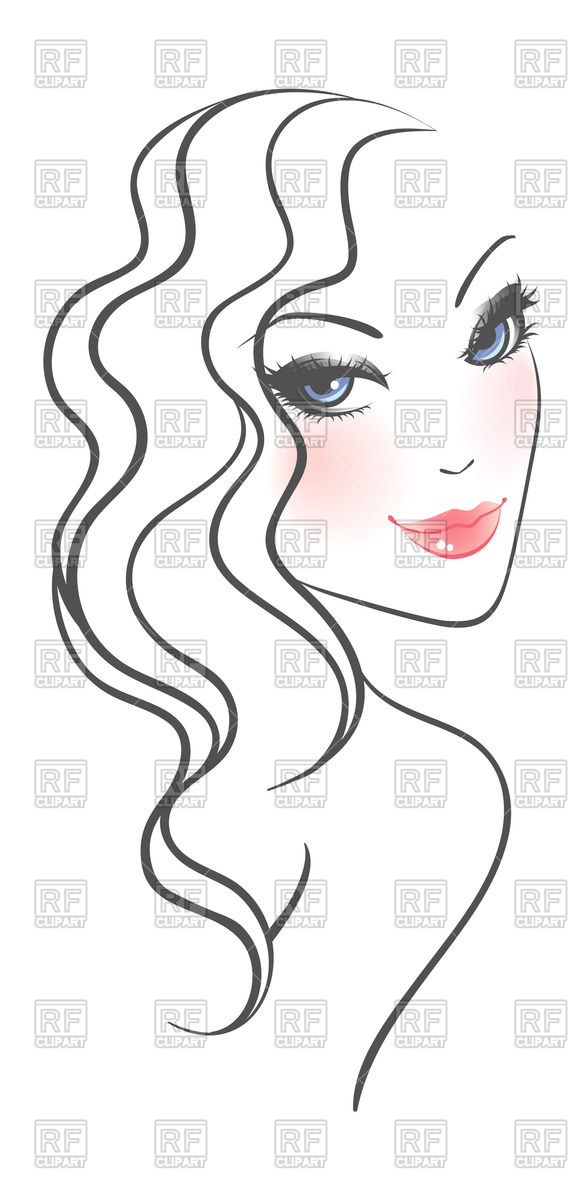 587x1200 Outline Beautiful Woman Face Vector Image Of People Sonneon