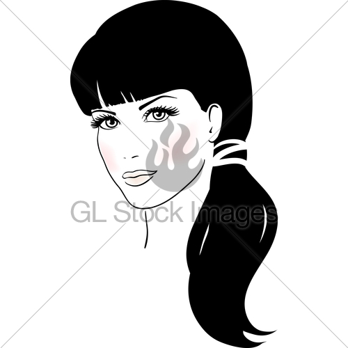 500x500 Beautiful Cute Girl Face Vector Illustration Gl Stock Images
