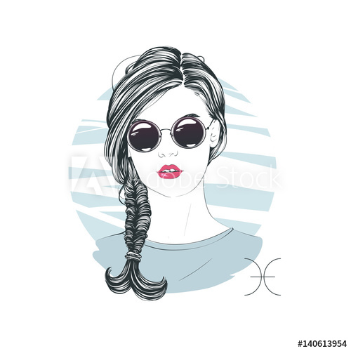 500x500 Zodiac Illustration Of Pisces Zodiac Sign As A Beautiful Girl