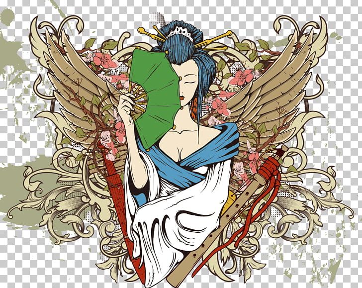 Geisha Japanese Art Painting Png, Clipart, Beautiful Vector 728x579 Geisha Japanese Art Painting Png, Clipart, Beautiful Vector