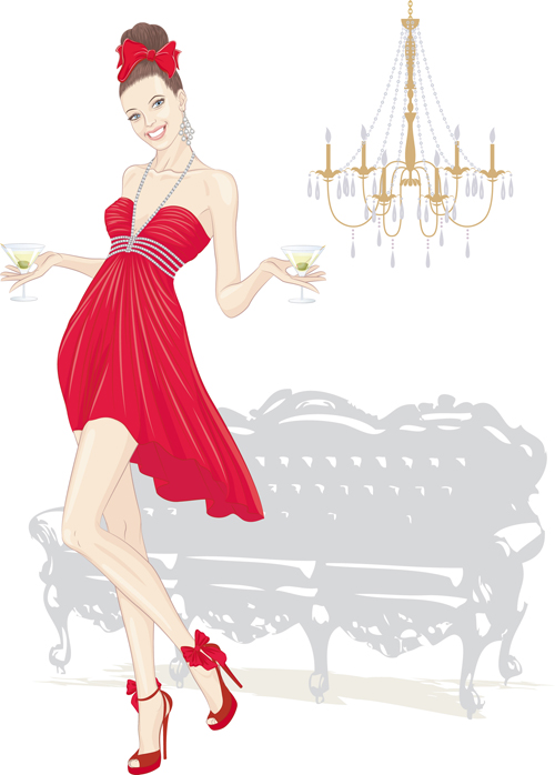 500x698 Beautiful Woman Design Elements Vector Free Download
