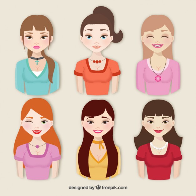 626x626 Collection Of Beautiful Women Vector Free Download