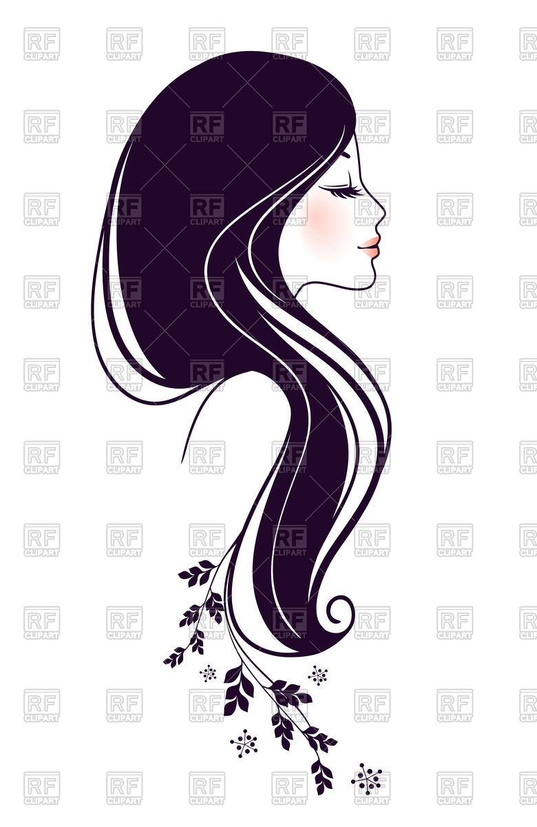 780x1200 Outline Of Beautiful Woman Profile Vector Image Of People