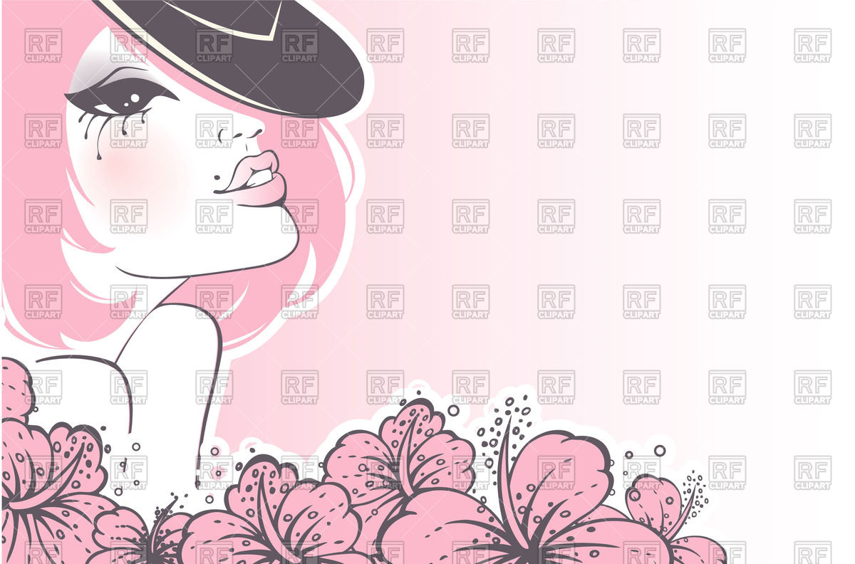 1200x792 Pink Background With Face Of Beautiful Woman And Flowers Vector