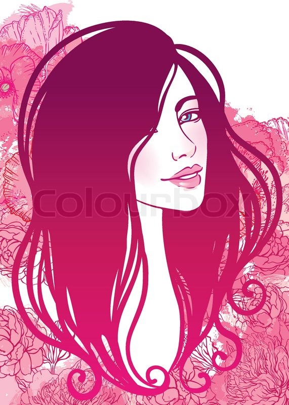571x800 Vector Illustration Of Beautiful Woman Stock Vector Colourbox