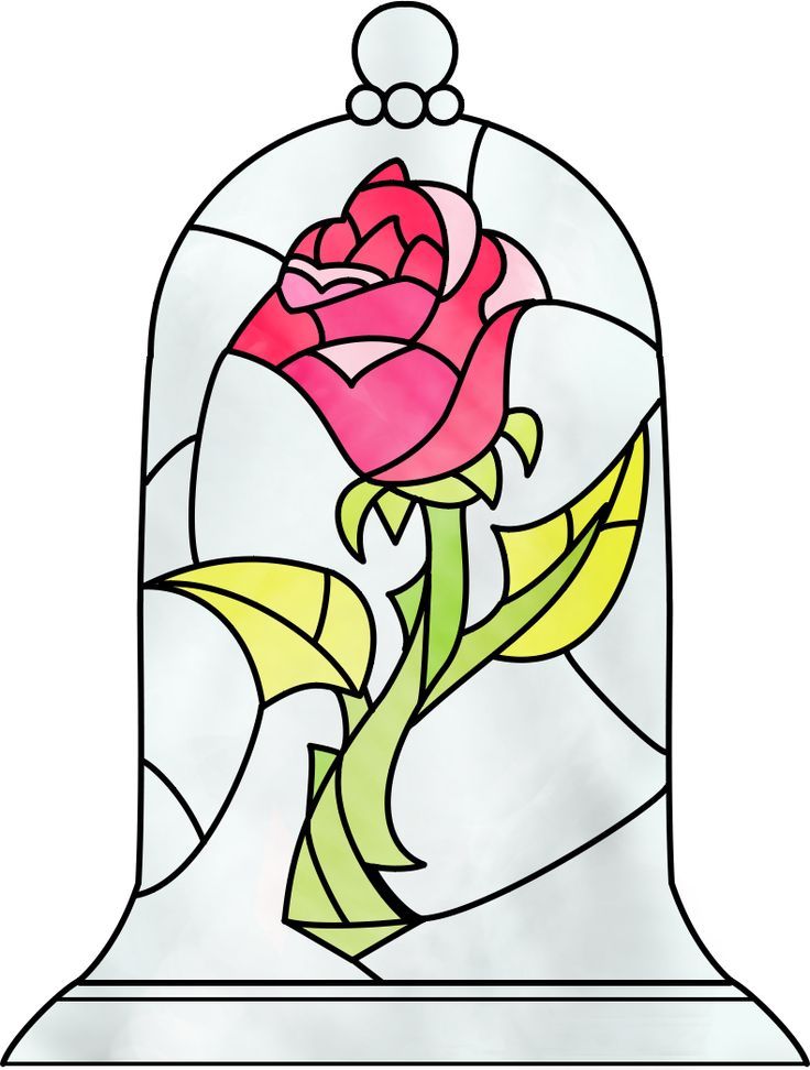 736x972 Beauty And The Beast Stained Glass Rose