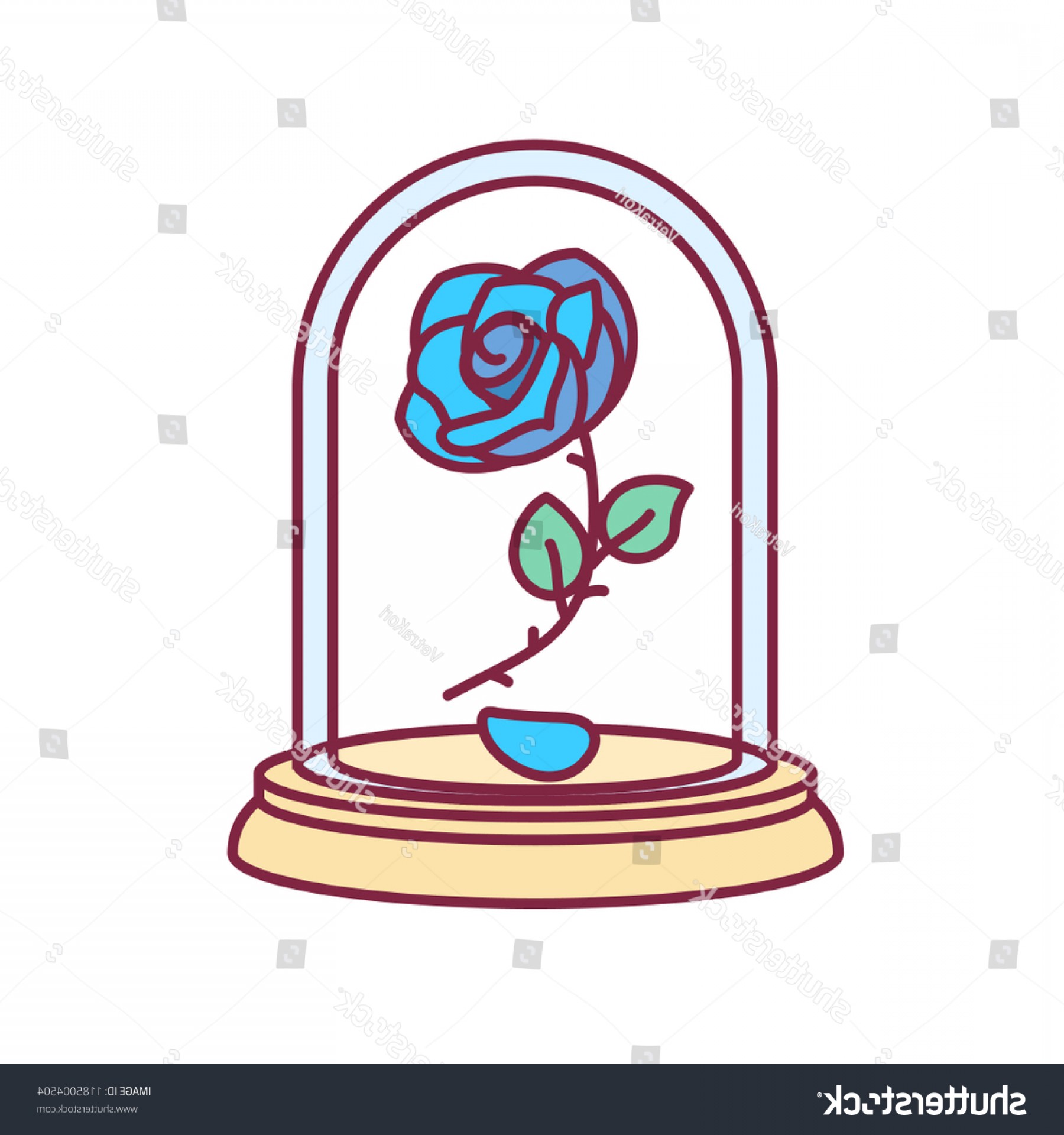 1800x1920 Vector Beauty Beast Blue Rose Glass Cqrecords