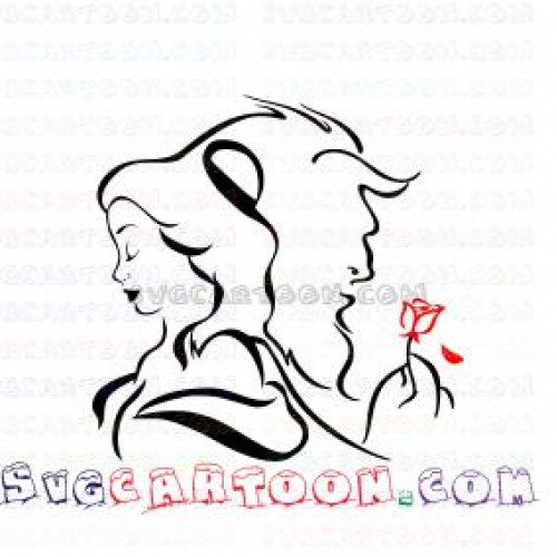 500x500 Beauty And The Beast Silhouette Dxf Pdf Png