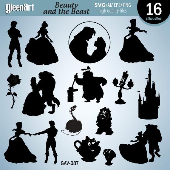 570x570 On Sale Beauty And The Beast Clipart Digital Etsy