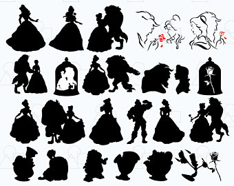 Beauty And The Beast Silhouette Vector at Vectorified.com | Collection ...