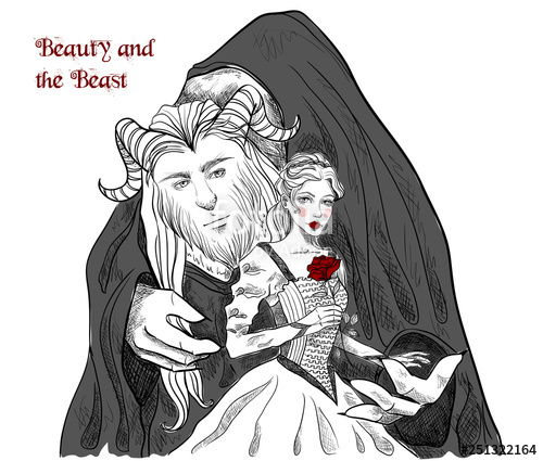 500x425 Beauty And The Beast Characters On White Isolated Background