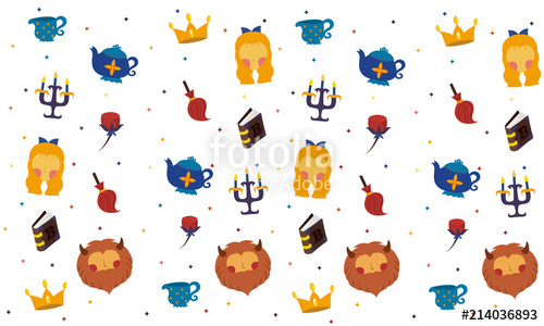 500x300 Beauty And The Beast Pattern Stock Image And Royalty Free Vector