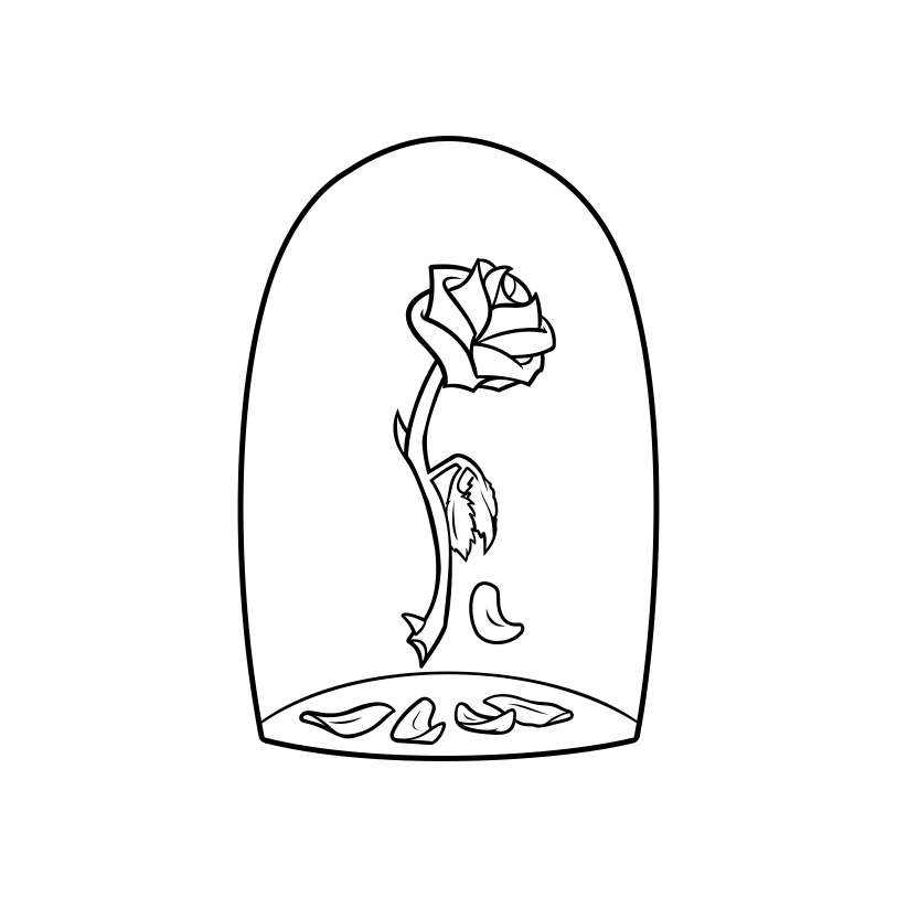 813x813 Beauty And The Beast Rose Clipart