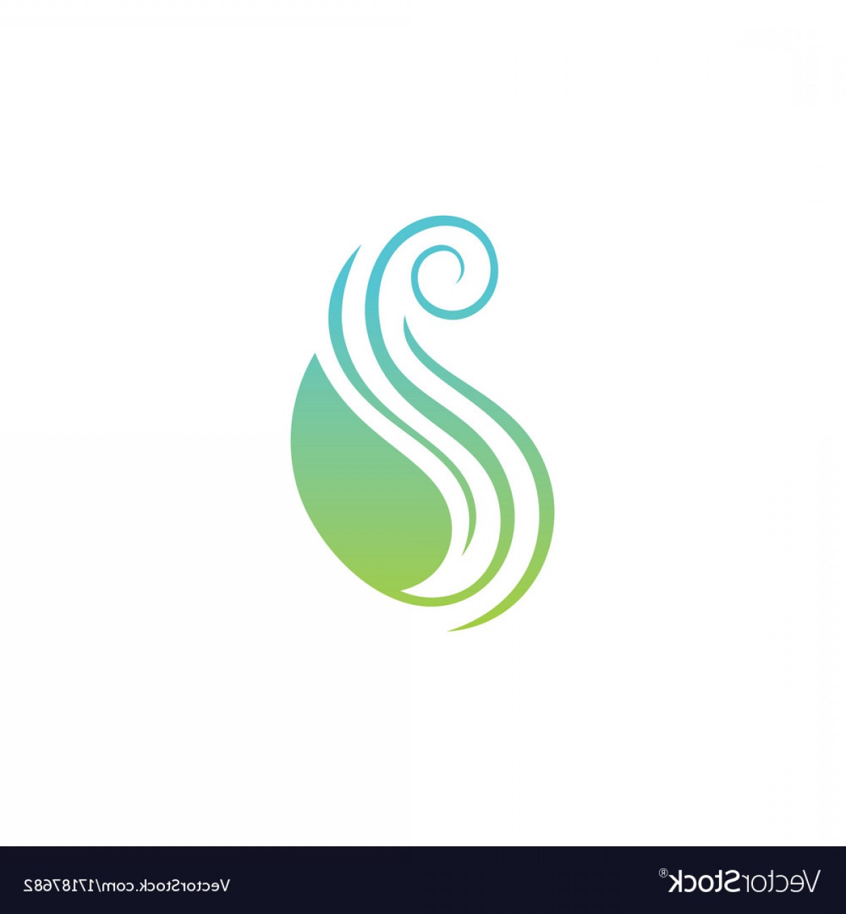 1200x1296 Green Leaf Swirl Beauty Logo Vector Hoodamathrun