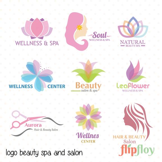 570x570 Logo Beauty Spa And Salon Woman Instant Download Vector Etsy
