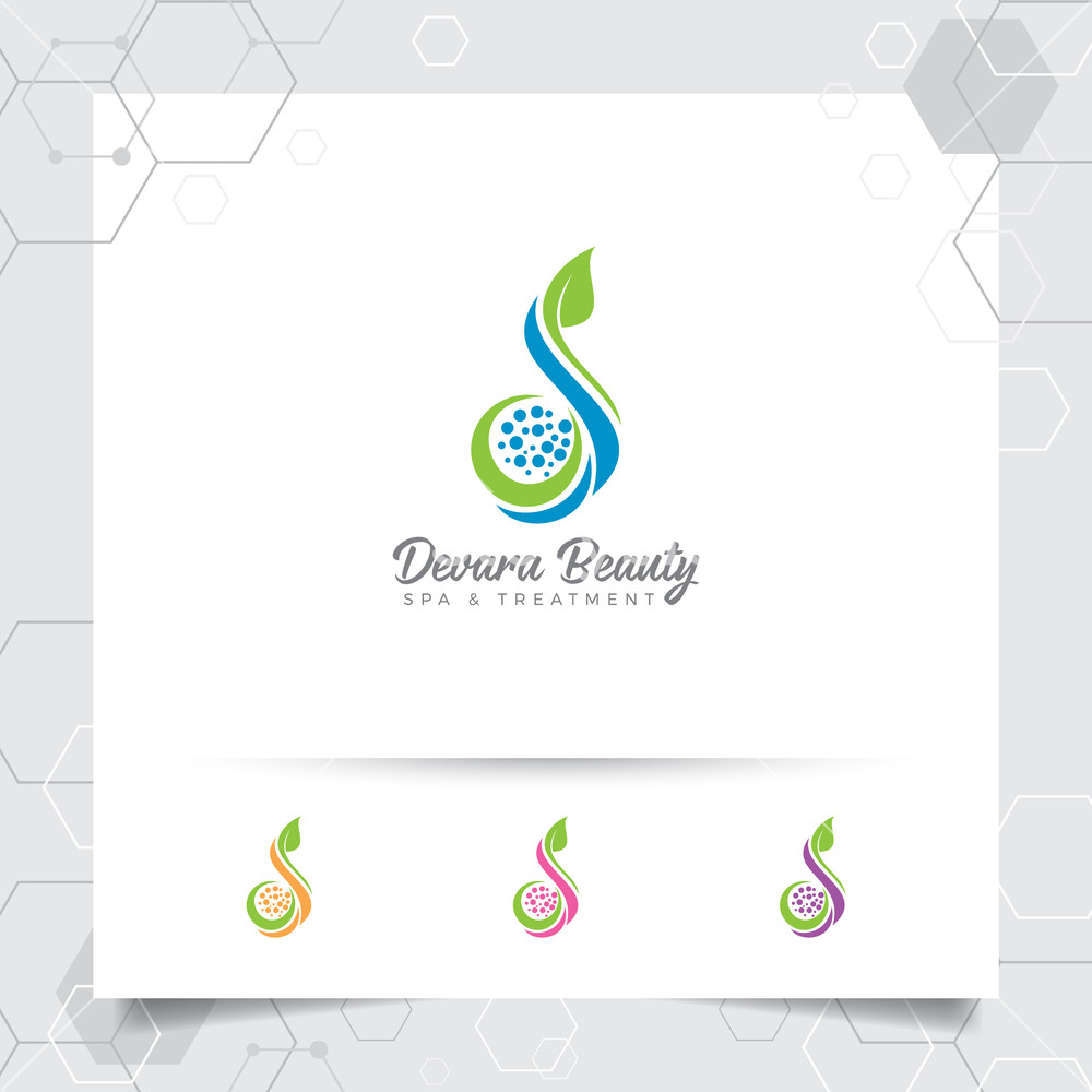 1000x1000 Spa Beauty Logo Vector Design With Concept Of Green Nature Spa