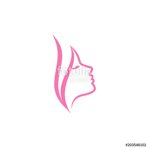 500x500 Beauty Logo Vector Template Woman Silhouette Vector Icon